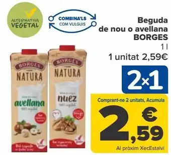 Carrefour Bebida de nuez o avellanas borges oferta