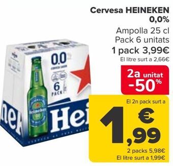 Carrefour Cerveza heineken 0,0% oferta