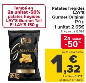 Carrefour Patatas fritas lay's gourmet original oferta