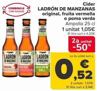Carrefour Cider ladrón de manzanas original, frutos rojos o manzana verde oferta