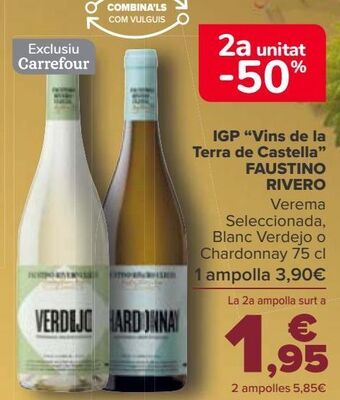 Carrefour I.g.p. ''vinos de la tierra de castilla'' faustino rivero oferta