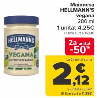 Carrefour Mayonesa hellmann's vegana oferta