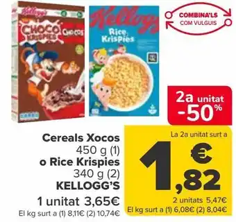 Carrefour Cereales chocos o rice krispies kellogg's oferta