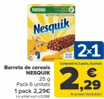 Carrefour Barritas de cereales nesquik oferta