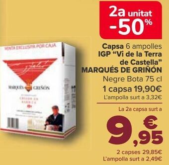 Carrefour Caja 6 botellas i.g.p. ''vinos de la tierra de castilla'' marqués de griñón oferta