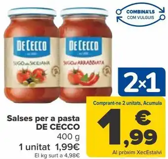 Carrefour Salsa para pasta de cecco oferta