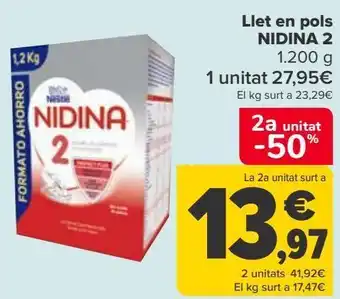 Carrefour Leche en polvo nidina 2 oferta