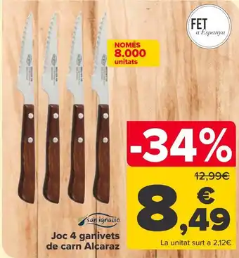 Carrefour Set 4 cuchillos chuleteros alcaraz oferta