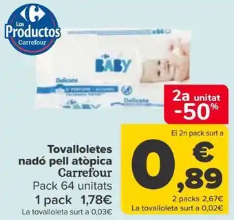 Carrefour Toallitas bebé piel atópica carrefour oferta