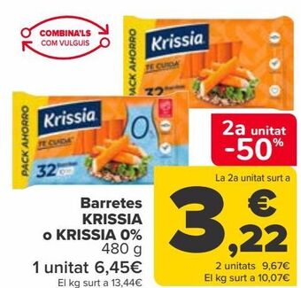 Carrefour Barritas krissia o krissia 0% oferta