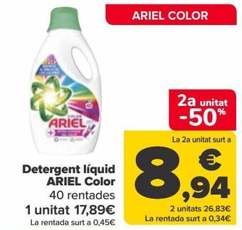 Carrefour Detergente líquido ariel color oferta