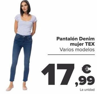 Carrefour Pantalón denim mujer tex oferta