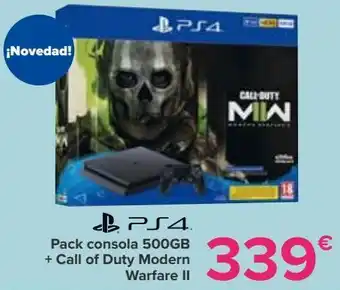 Carrefour Ps4 pack consola 500gb + call of duty modern warfare ii oferta