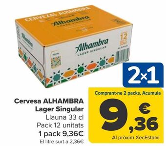 Carrefour Cerveza alhambra lager singular oferta