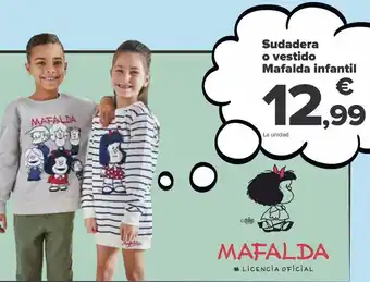 Carrefour Sudadera o vestido mafalda infantil oferta