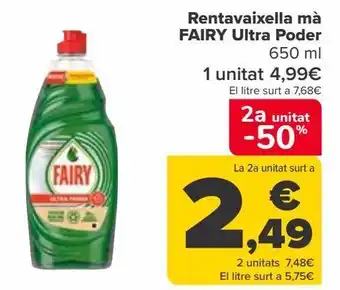 Carrefour Lavavajillas mano fairy ultra poder oferta