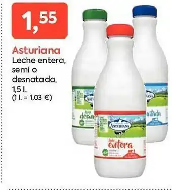 Suma Supermercados Asturiana leche entera semi o desnatada oferta