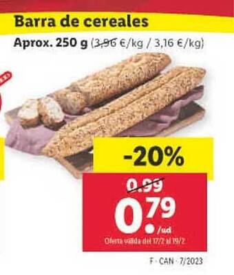 Lidl Barra de cereales oferta