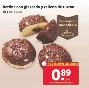 Lidl Berlina con glaseado y relleno de turrón oferta
