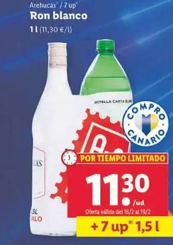 Lidl Arehucas 7 up ron blanco oferta