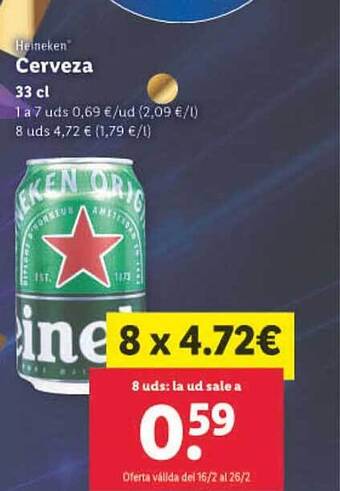 Lidl Heineken cerveza oferta
