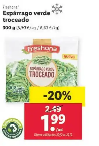 Lidl Freshona espárrago verde troceado oferta