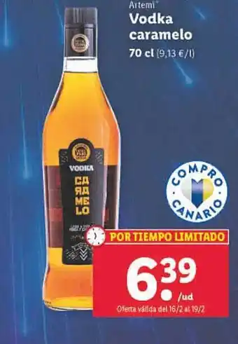 Lidl Artemi vodka caramelo oferta