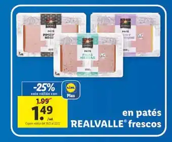 Lidl Patés realvalle frescos oferta