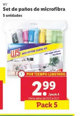 Lidl W5 set de paños de microfibra oferta