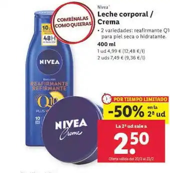 Lidl Nivea leche corporal crema oferta