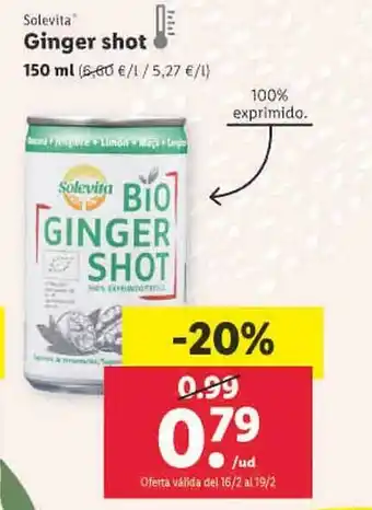 Lidl Solevita ginger shot oferta