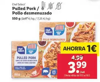 Lidl Chef select pulled pork pollo desmenuzado oferta