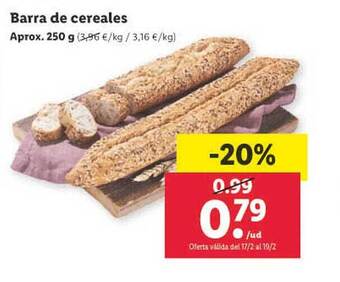 Lidl Barra de cereales oferta