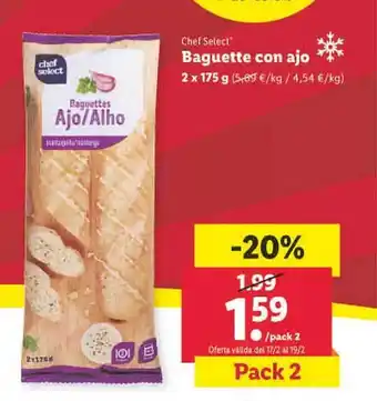 Lidl Chef select baguette con ajo oferta