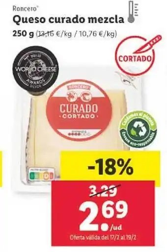 Lidl Roncero queso curado mezcla oferta