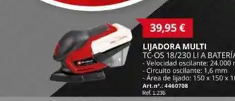 Coferdroza Lijadora multi tc-os 18 230 li a batería oferta