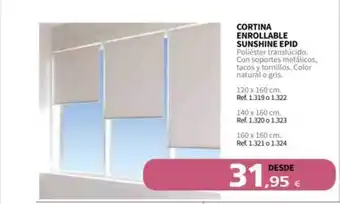 Coferdroza Cortina enrollable sunshine epid oferta