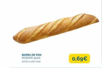 Supermercados La Despensa Barra de pan koskor oferta