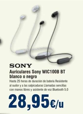 FROIZ Auriculares Sony WIC100B BT Blanco o Negro oferta