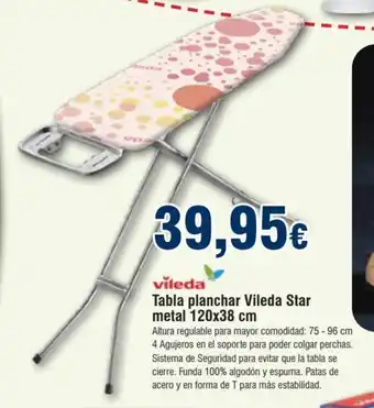 FROIZ Tabla Planchar Vileda Star Metal 120x38cm oferta