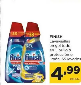 Alimerka Finish lavavajillas en gel todo en 1, brillo & protección o limón, 35 lavados oferta