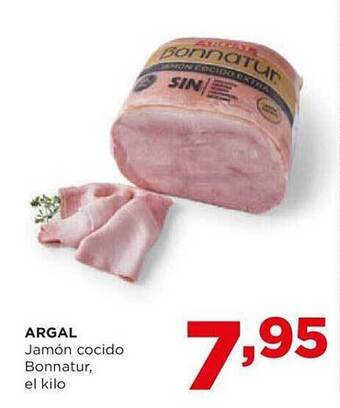 Alimerka Argal jamón cocido bonnatur, el kilo oferta