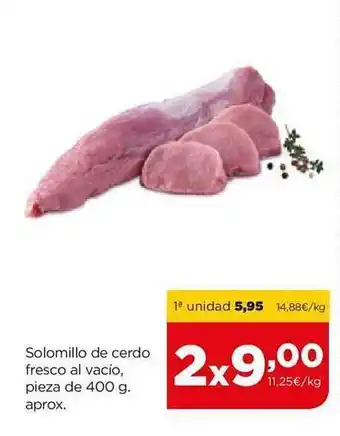 Alimerka Solomillo de cerdo fresco al vacío, pieza oferta