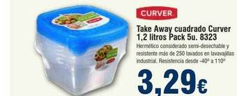 FROIZ Take away cuadrado curver 1.2 litros pack 5u. 8323 oferta