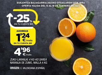 BM Supermercados Naranjas de zumo oferta