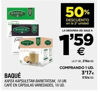 BM Supermercados Cápsulas de café baqué café oferta