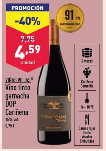 ALDI Vino Tinto Garnacha DOP Cariñena oferta