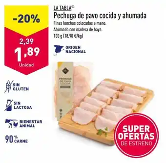 ALDI Pechuga de Pavo Cocida Y Ahumada oferta