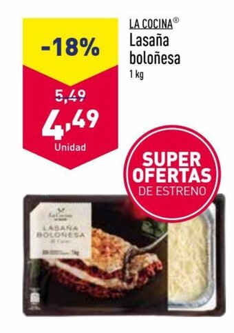 ALDI Lasaña Boloñesa oferta