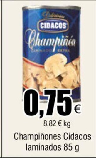 FROIZ Champiñones Cidacos Laminados 85g oferta
